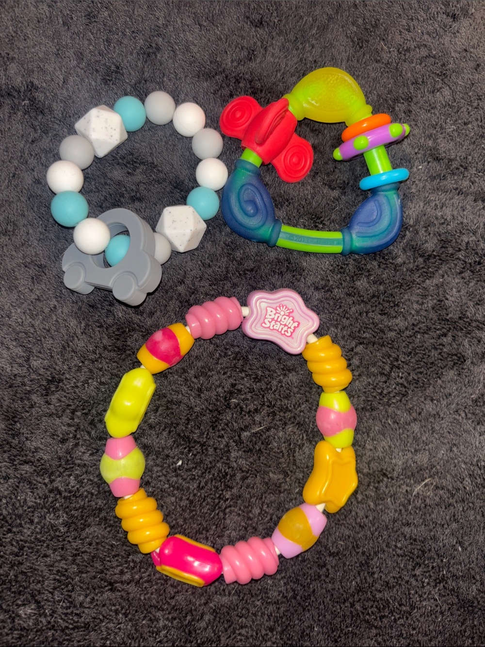 Bright Starts Baby Teether & Rattle Set - Pink, Yellow, Blue, Green, Gray